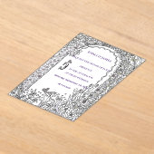 Black and White Floral Garden Door Wedding アクリル招待状 (レイダウン)