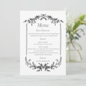 Black and White Floral Line Art 招待状 (スタンド正面)