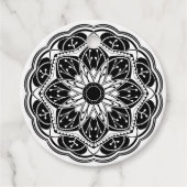Black and white floral mandala  フェイバータグ (正面)