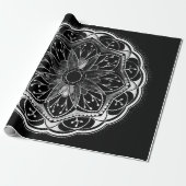 Black and white floral mandala  ラッピングペーパー (アンロールド)
