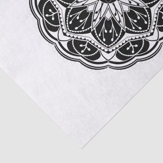 Black and white floral mandala 薄葉紙 (詳細)