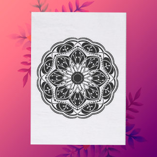 Black and white floral mandala 薄葉紙