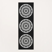 Black And White Floral Mandala Yoga Mat ヨガマット (正面)