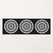 Black And White Floral Mandala Yoga Mat ヨガマット (正面(横))