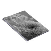 Black and White Floral Photo Spiral Notebook ノートブック (右側)
