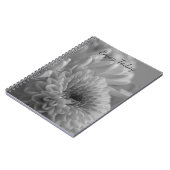 Black and White Floral Photo Spiral Notebook ノートブック (左側)