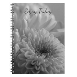 Black and White Floral Photo Spiral Notebook ノートブック