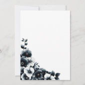 Black and White Floral Save the Date 招待状 (裏面)