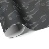 Black and white floral textile ラッピングペーパー (ロールコーナー)