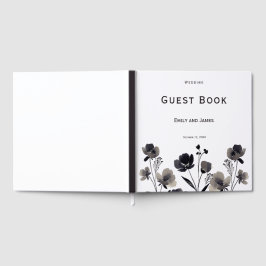 Black and White Floral Wedding ゲストブック