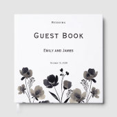 Black and White Floral Wedding ゲストブック (正面)