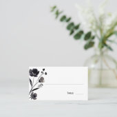 Black and White Floral Wedding プレイスカード (スタンド正面)