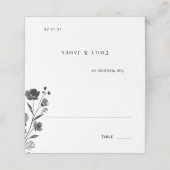 Black and White Floral Wedding プレイスカード (外部開封)
