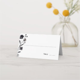 Black and White Floral Wedding プレイスカード