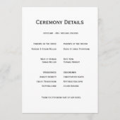 Black and White Floral Wedding プログラム (裏面)