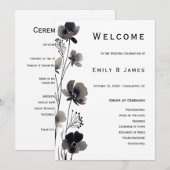 Black and White Floral Wedding プログラム (正面/裏面)