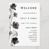 Black and White Floral Wedding プログラム (正面)