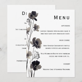 Black and White Floral Wedding メニュー