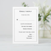 Black and White Floral Wedding 出欠カード (スタンド正面)