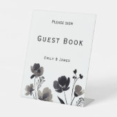 Black and White Floral Wedding 台座サイン (正面)