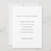 Black and White Floral Wedding 招待状 (裏面)