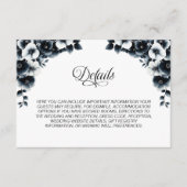 Black and White Floral Wedding Details エンクロージャーカード (正面)