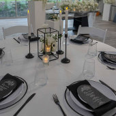 Black and White Floral Wedding Menu 招待状