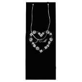  Black and White Floral Wedding Wine Gift Bag ワインギフトバッグ (裏面)