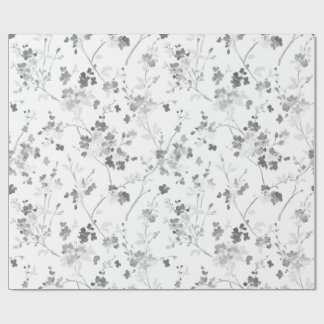 black and white floral wrapping paper ラッピングペーパー