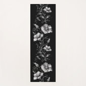 Black and White Floral Yoga Mat ヨガマット (正面)