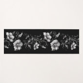 Black and White Floral Yoga Mat ヨガマット (正面(横))