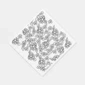 Black and white flower drawing スタンダードランチョンナプキン (角)