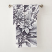 Black and White Flowers バスタオルセット (インサイチュ)