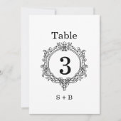 black and white foliage Crest wedding 招待状 (正面)