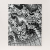 Black and White Fractal Art Impossible ジグソーパズル (縦)