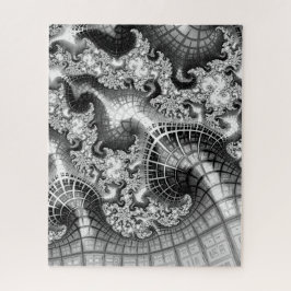 Black and White Fractal Art Impossible ジグソーパズル