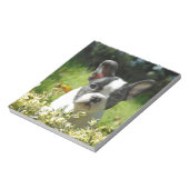 Black and White French Bull Dog Puppy ノートパッド (回転)