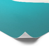 Black and White French Bulldog on Blue Background ポスター (角)