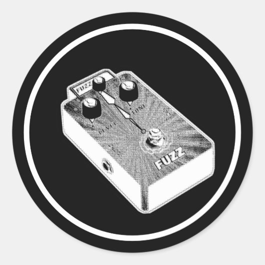 Black and White Fuzz ラウンドシール (正面)