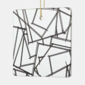 Black And White Geometric セラミックオーナメント (左)