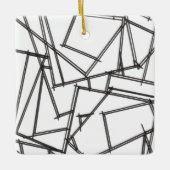 Black And White Geometric セラミックオーナメント (正面)