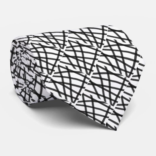 Black and White Geometric ネクタイ (ロール)