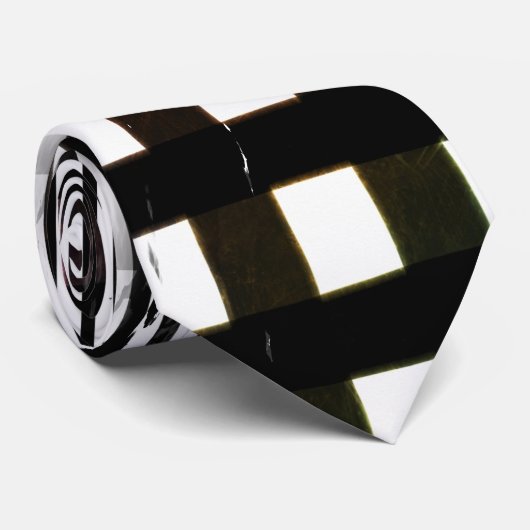 Black and White Geometric Abstract Glitch  ネクタイ (ロール)