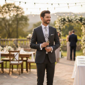 Black and White Geometric Art Deco Floral Mens ネクタイ