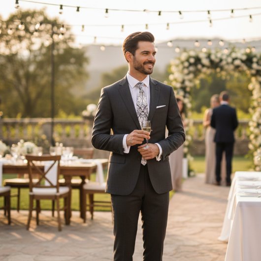 Black and White Geometric Art Deco Floral Mens ネクタイ