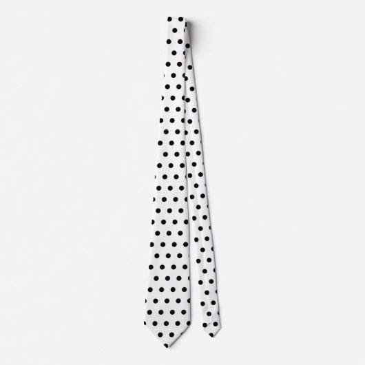 Black and White Geometric Minimal Polka Dot Trendy ネクタイ (正面)