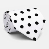 Black and White Geometric Minimal Polka Dot Trendy ネクタイ (ロール)