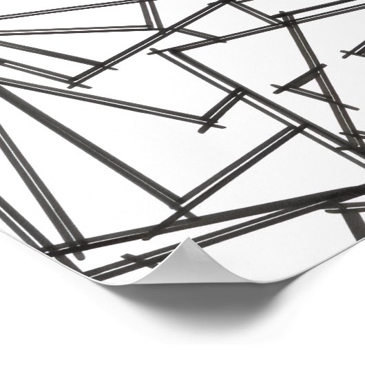 Black And White Geometric-Modern Minimalist  ポスター (角)