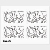 Black And White Geometric-Modern Minimalist 長方形シール (シート)