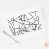 Black And White Geometric-Modern Minimalist 長方形シール (封筒)